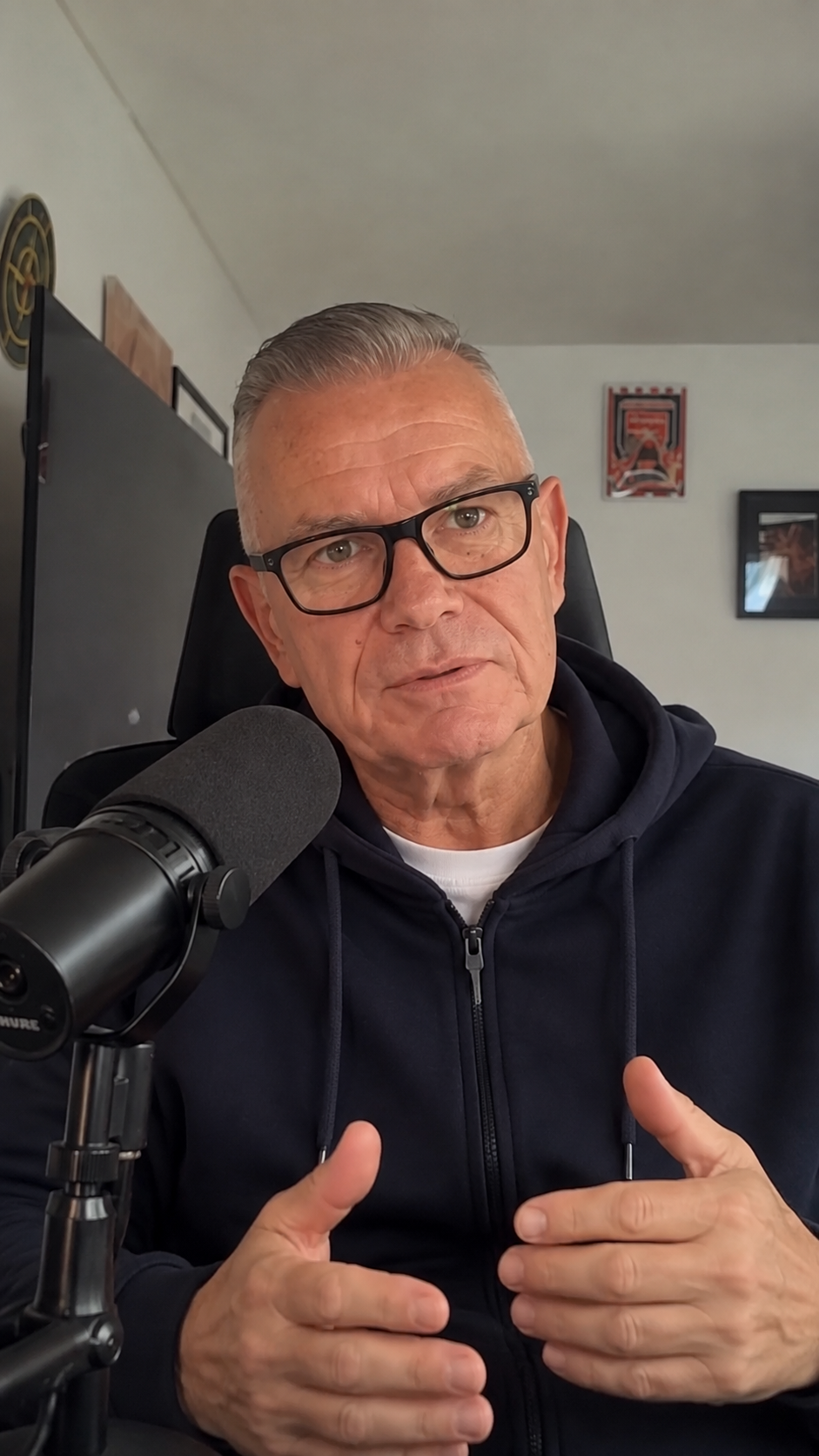 Alan Bates recording the Talk4Strength podcast